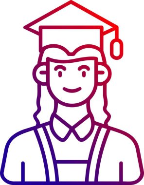 Öğrenci mezuniyet ikonu. özet öğrenci vektör rengi ince tasarım