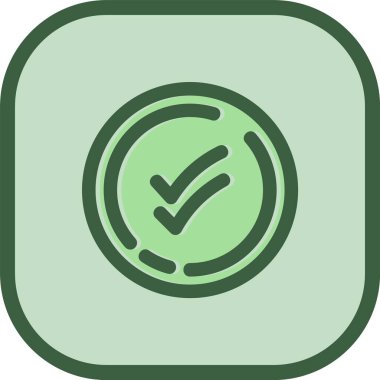 benzersiz onaylanmış vektör çizgisi simgesi