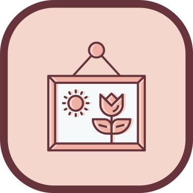 Bir çiçek simgesinin vektör illüstrasyonu