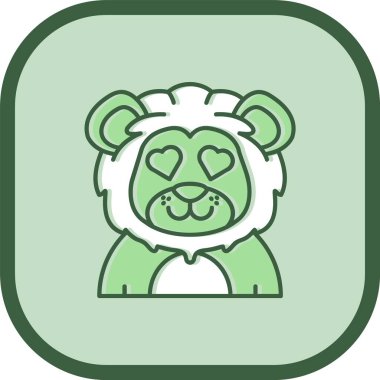 Eşsiz Ayı Vektör Satırı Simgesi