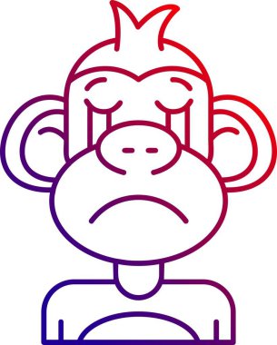 Kızgın maymun kafası. Maymun kafasının vektör illüstrasyonu