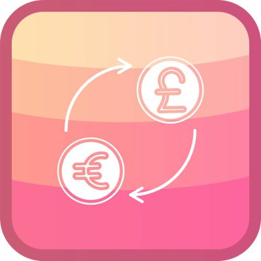 Dolar işareti ve pound takas simgesi, vektör illüstrasyonu