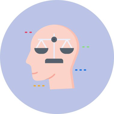 Bir insan yüzüne sahip insan beyninin vektör simgesi