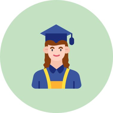 öğrenci kız simgesi, vektör illüstrasyonu