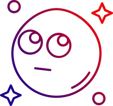 Benzersiz emoji yüz simgesi, vektör illüstrasyonu