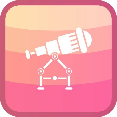 teleskop simgesi, vektör illüstrasyonu