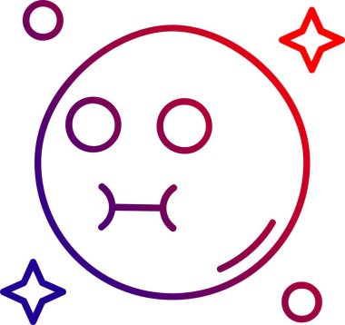 güzel emoji çizgi vektör simgesi