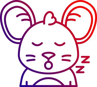 uyuyan kedi simgesi tasarım vektörü