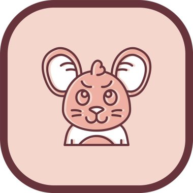 Şirin tavşan çizgi film ikonu vektör illüstrasyon grafik tasarımı