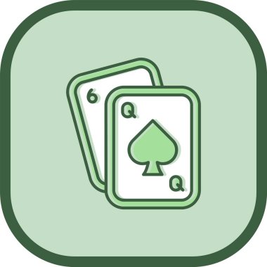 Kumarhane kartı ikonu. Web için basit bir kumarhane kartı vektör simgesi çizimi