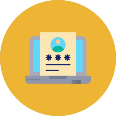 Dizüstü bilgisayar simgesi vektör çizimi