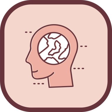 beyin düz vektör simgesi