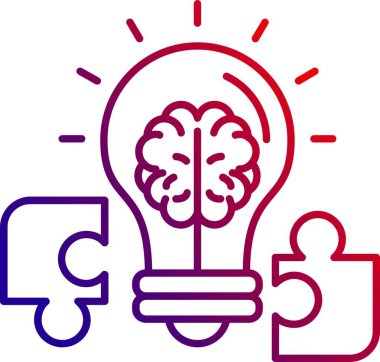 Beyin simgesi, vektör illüstrasyonu