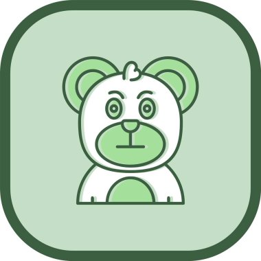 Eşsiz Ayı Vektör Satırı Simgesi