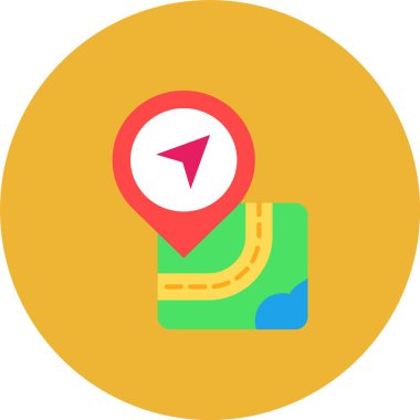 Navigasyon Düz Vektör Simgesi Tasarımı