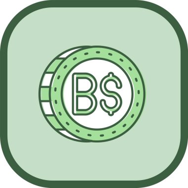 Eşsiz dolar vektör çizgisi simgesi