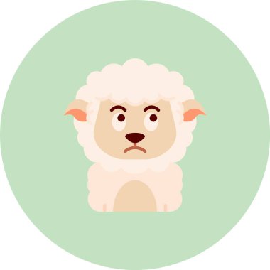 Sevimli koyun simgesi, düz stil