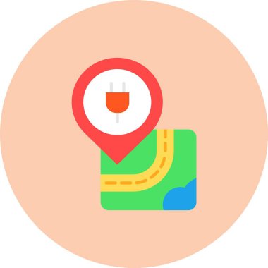 Konum Düz Vektör Simgesi Tasarımı