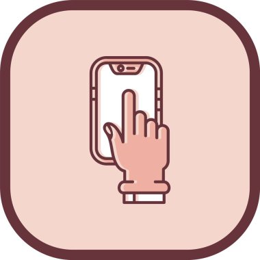 El ile smartphone kutsal kişilerin resmi, vektör çizim