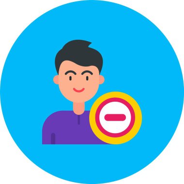 Çember simgesi olan adam, vektör illüstrasyonu