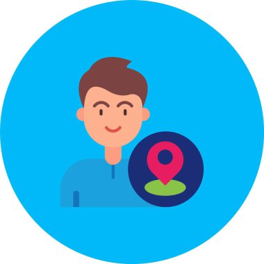 konum adamı vektör dairesi düz simge tasarımı