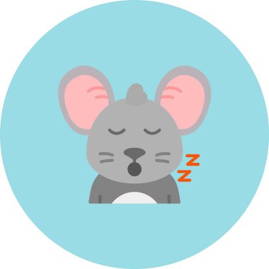 uyuyan fare simgesi, vektör illüstrasyonu