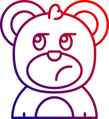 Üzgün oyuncak ayı ikonu, taslak tarzı