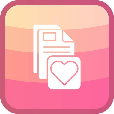 Kalp vektör simgesine sahip eşsiz belge