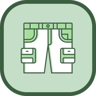 Yeşil ve beyaz bir ikonun vektör illüstrasyonu