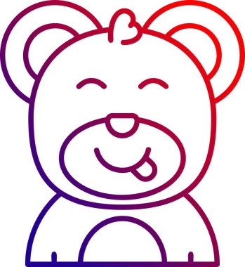 Ayı yüz ifadesi simgesi. Beyaz arkaplanda izole edilmiş web tasarımı için ayıcık ve göz vektör simgesi