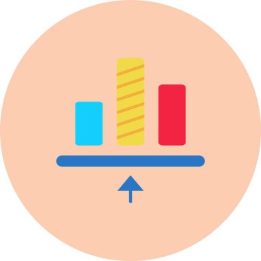 çubuk grafik simgesi. Web için bar diyagramı vektör simgelerinin düz çizimi