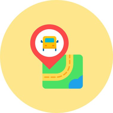 gps harita simgesi, vektör illüstrasyonu