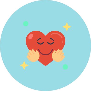 Kalp Düz Vektör Simgesi Tasarımı