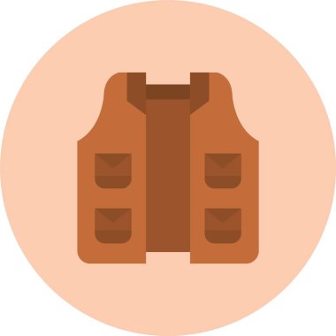 Askeri yelek ikonu. Web için ordu yelek vektör simgesinin düz vektörü