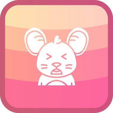 şirin tavşan simgesi tasarımı vektör çizimi