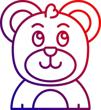 Şirin küçük panda ikonu. Web için ayı vektör simgesinin özet çizimi