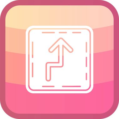 Eşsiz sağ dönüş vektör çizgisi simgesi