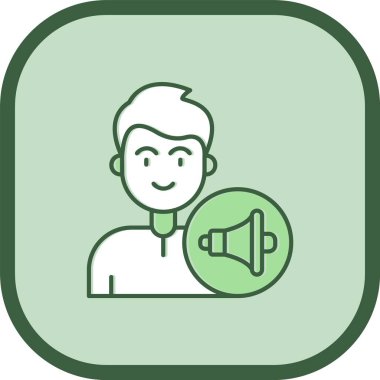 güzel erkek hoparlör çizgisi vektör simgesi