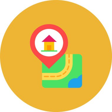 vektör konumu düz daire simgesi