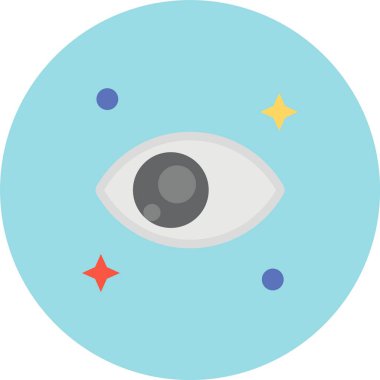 Ay ikonlu göz. Düz dizayn. vektör illüstrasyonu.