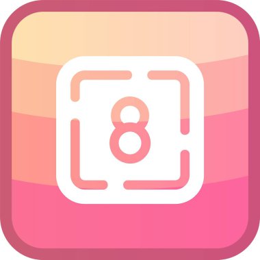 Dokuz numaralı simge, düz vektör illüstrasyonu