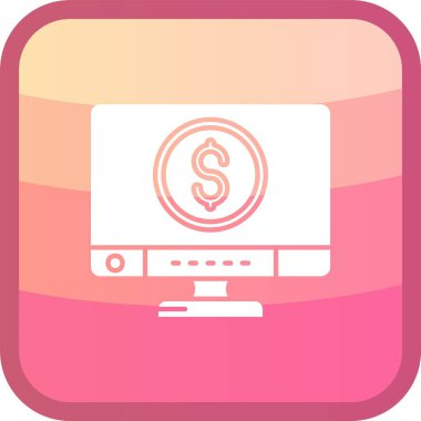 Web ve vektör için dolar düzlüğü simgesi