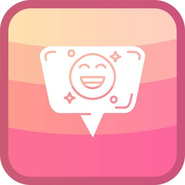 Yüzünde gülümseme olan bir karikatür simgesinin vektör çizimi