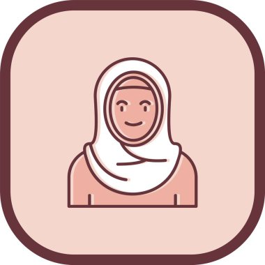 güzel müslüman kız vektör illüstrasyonu