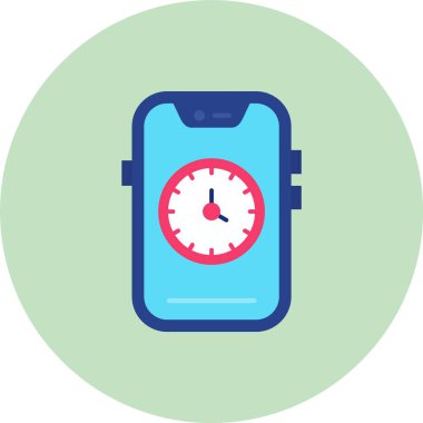 mobil saat ikon vektör illüstrasyonu