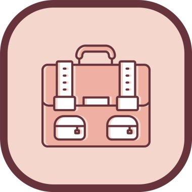  Evrak çantası simgesi basit düz illüstrasyon