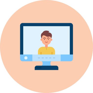 Online eğitim, öğretmen ya da öğretmen. vektör illüstrasyonu