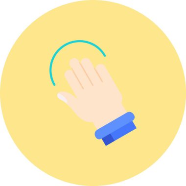 Yuvarlak bir simgeye sahip el, yuvarlak tarzda bir parmağın vektör tasarımı