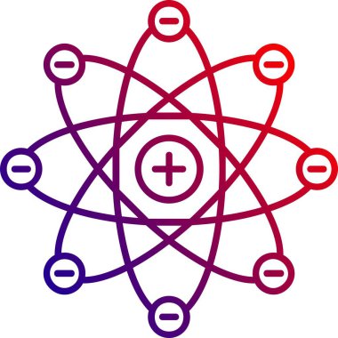 Bir atom simgesinin vektör illüstrasyonu