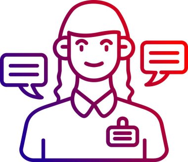 Müşteri hizmetleri simgesi, ana hatlı vektör illüstrasyonu